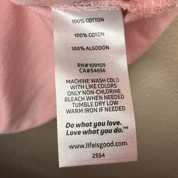 Life is Good Happy Hour Classic Fit Pink T-Shirt Size Large - Picture 5 of 8